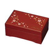  NEW【高音質23弁オルゴール-木製BOX桜柄/ブラウン/鏡付き】LS-AA310A