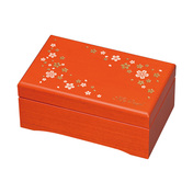   NEW【高音質23弁オルゴール-木製BOX桜柄/オレンジ色/鏡付き】LS-AA310C
