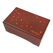 NEW【高音質23弁オルゴール-木製BOXもみじ柄/ブラウン/鏡付き】LS-AA311A