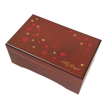NEW【高音質23弁オルゴール-木製BOXもみじ柄/ブラウン/鏡付き】LS-AA311A
