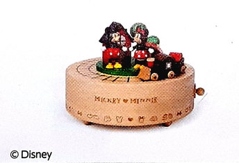 New【ディズニー】ミッキー&ミニーが可愛い <BR>Disney Mickey&Minnie機関車オルゴール(LS-CD180S)